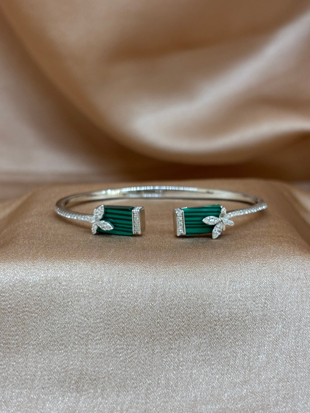The Emerald Blossom Open Cuff