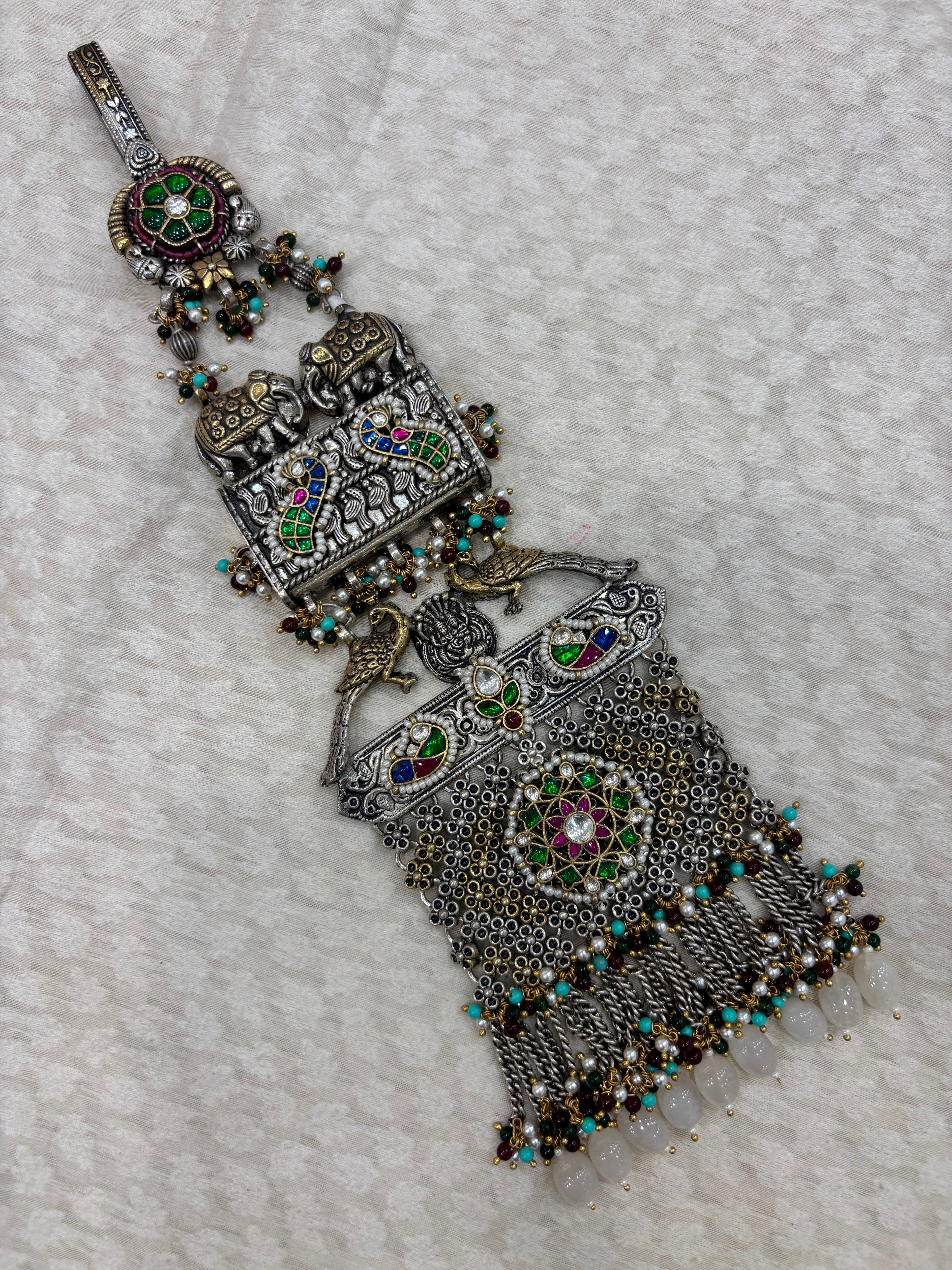 Royal Silver Elephant & Peacock Juda