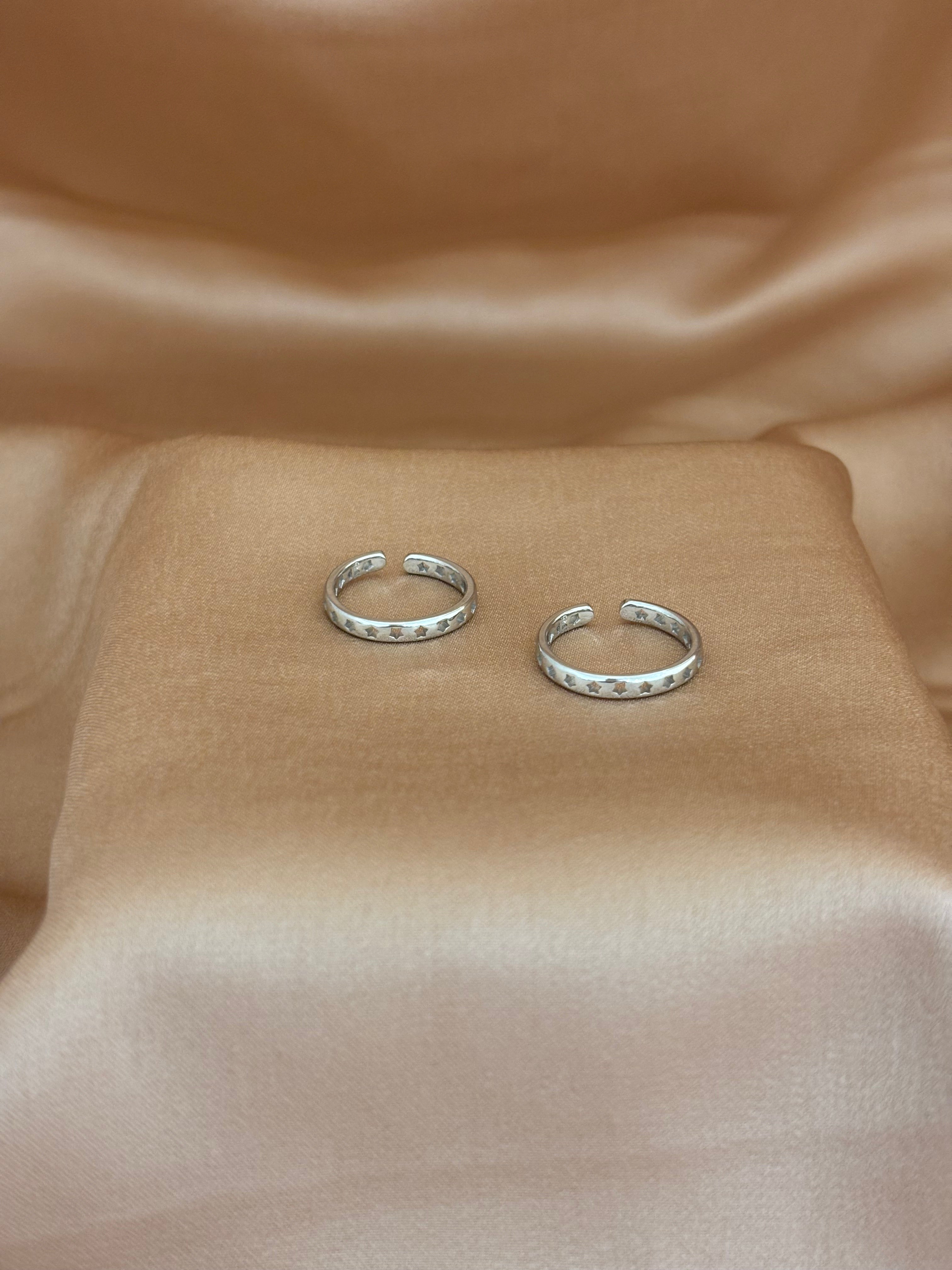 Stellar Silhouette Cut-Out Toe Rings