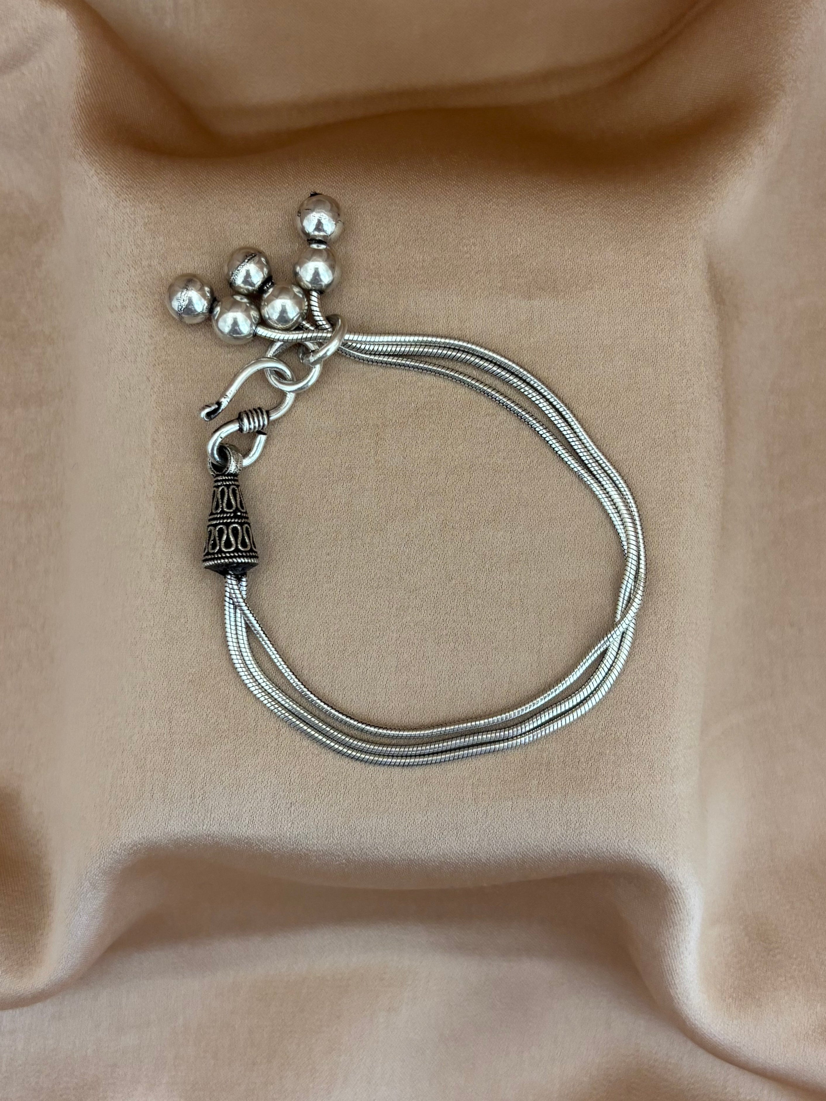 Layered Snake Chain Bracelet with Beads