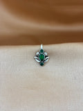 Forest Green Teardrop Silver Nose Pin