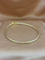 Tri-Tone Braided Serpentine Anklet