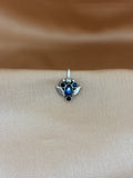 Royal Azure Lotus Silver Nose Pin