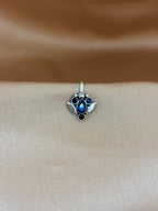 Royal Azure Lotus Silver Nose Pin