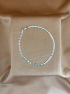 Etched Herringbone Flat Link Anklet