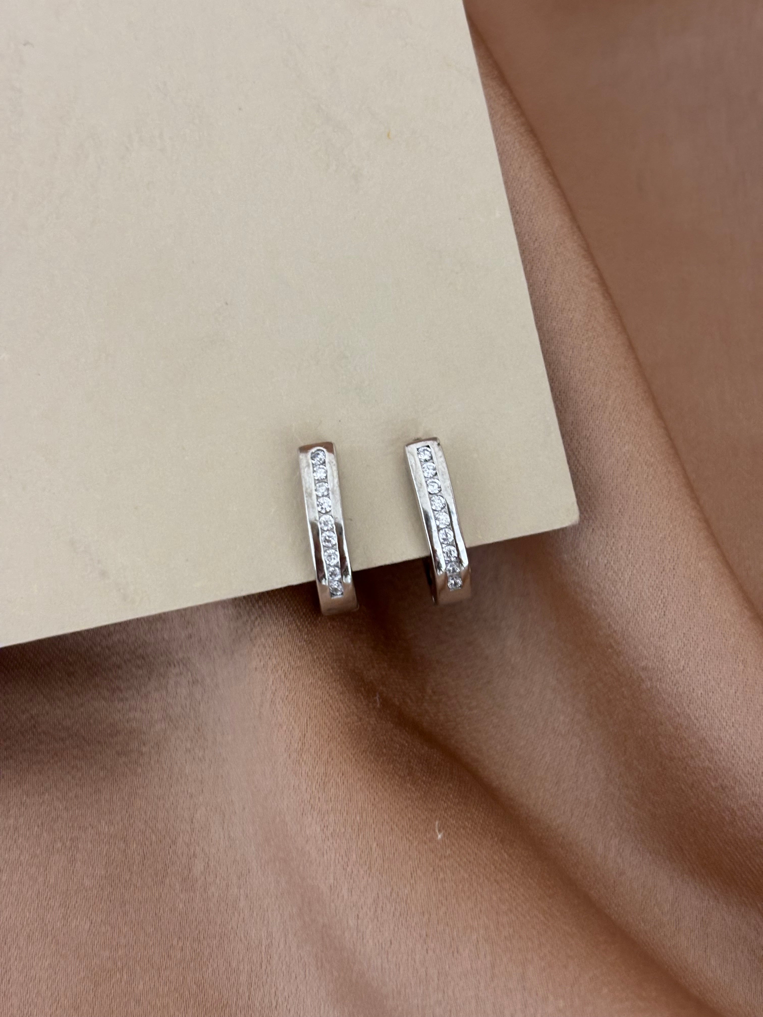 Modern Pave-Set Dangle Earrings