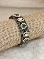 Floral Enamel & Coral Border Kada
