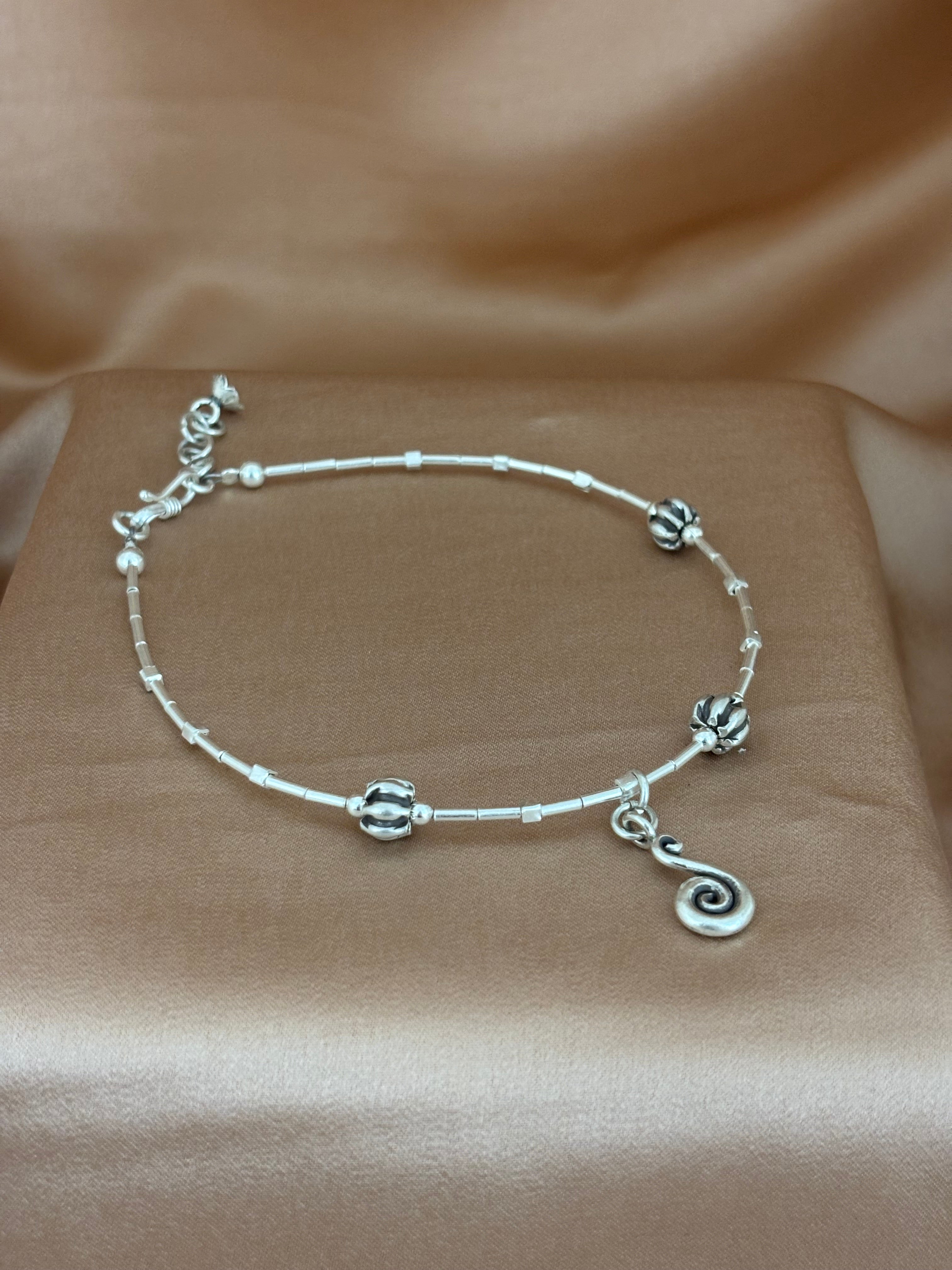 Tribal Spiral Bead Anklet