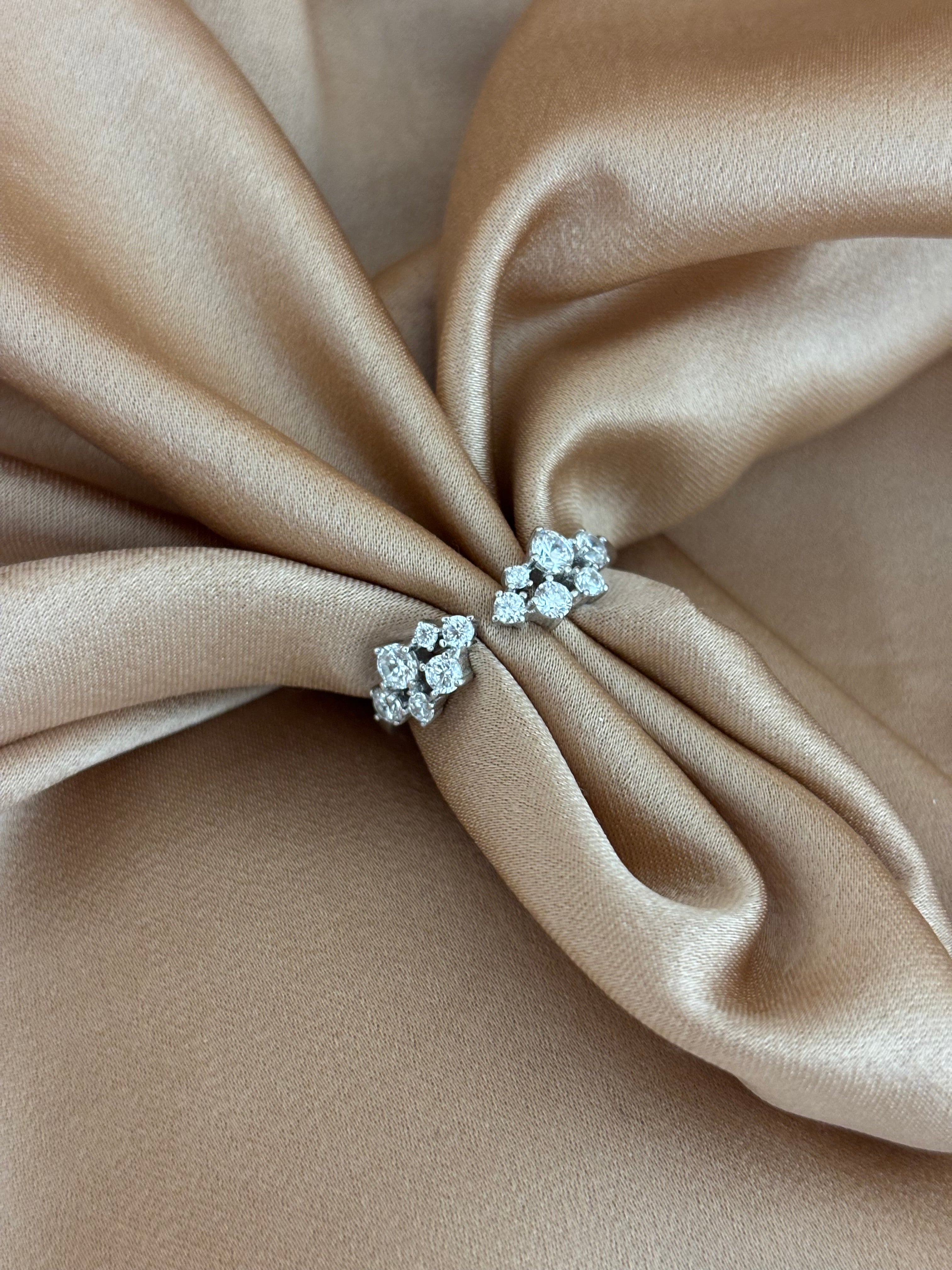 Radiant Zirconia Cluster Open Bypass Ring
