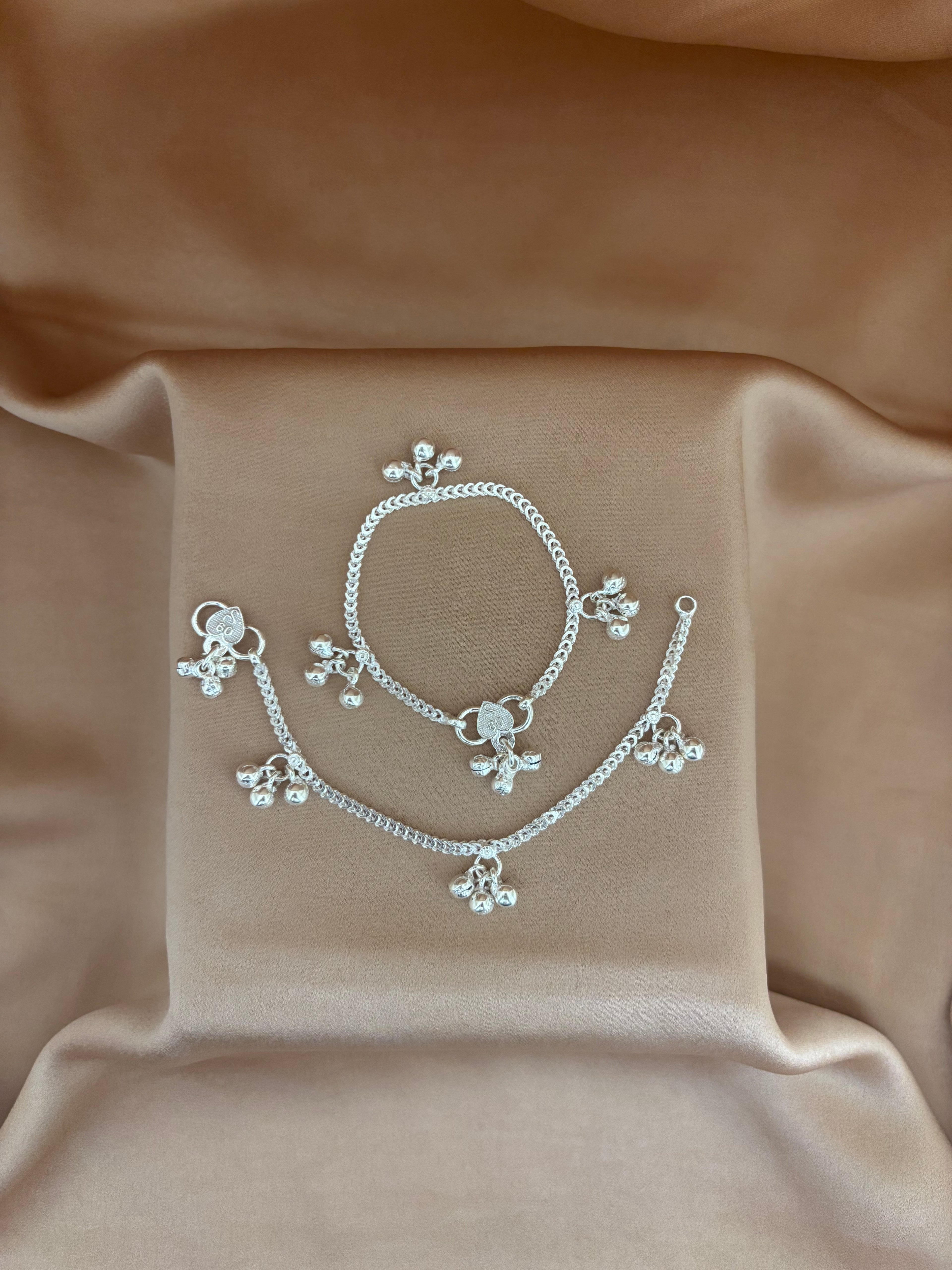 Tinkling Toes Traditional Silver Payal