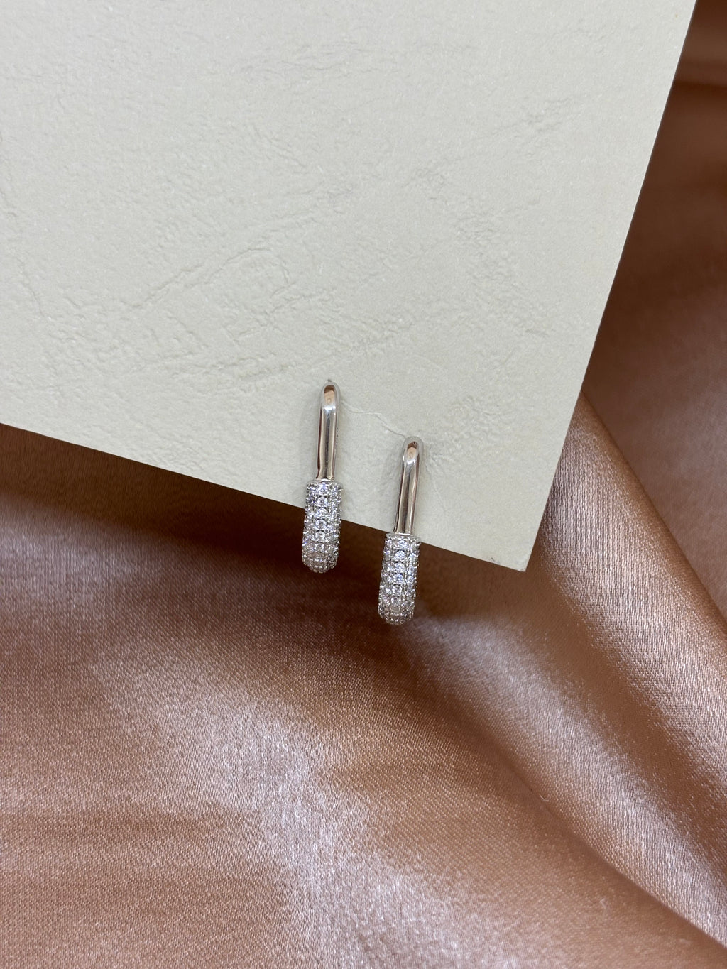 Pavé Curve Hoop Earrings