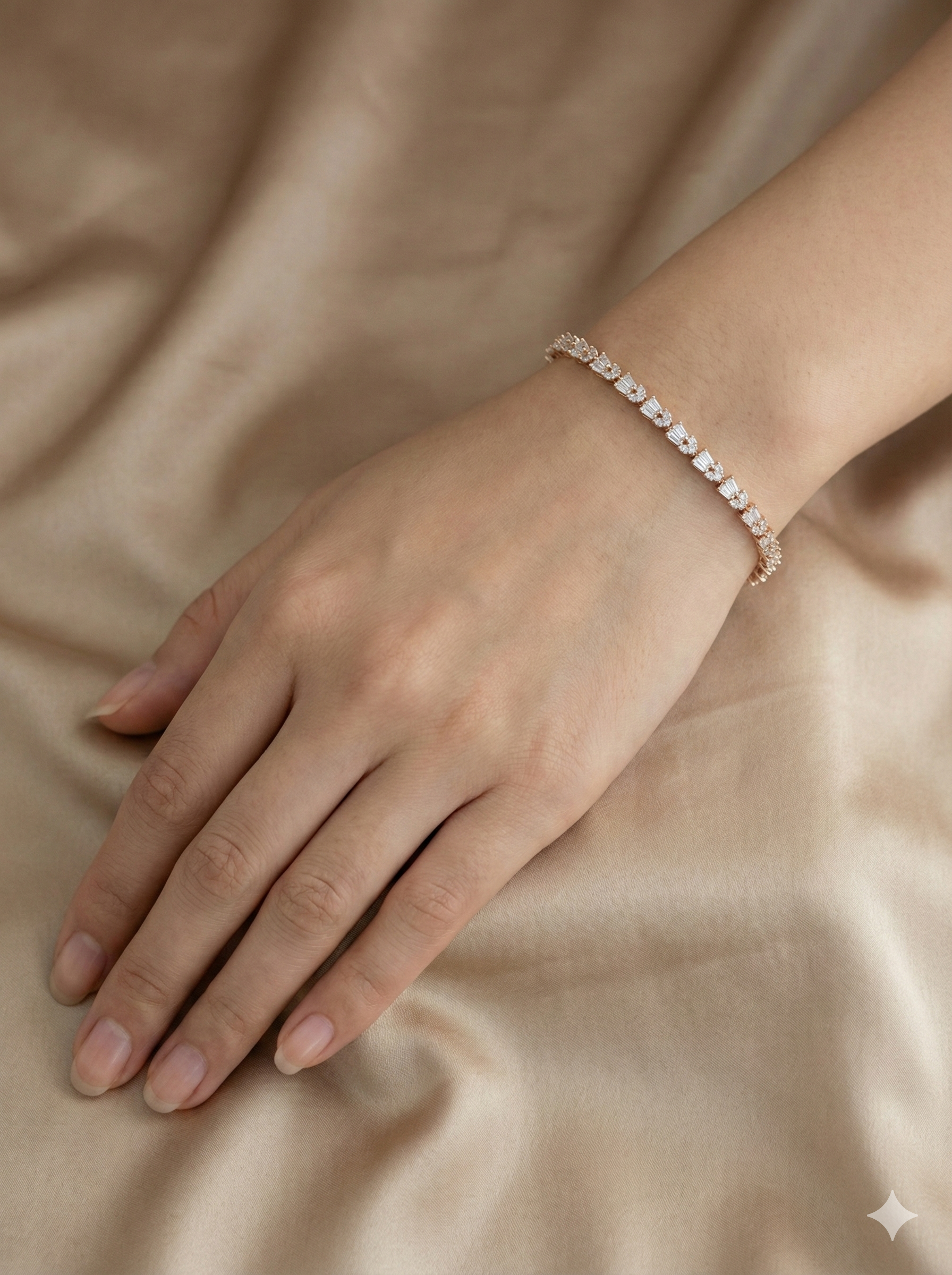 Rose Gold Tapered Baguette Tennis Bracelet