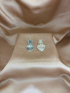 Heart and Floral Drop Earrings
