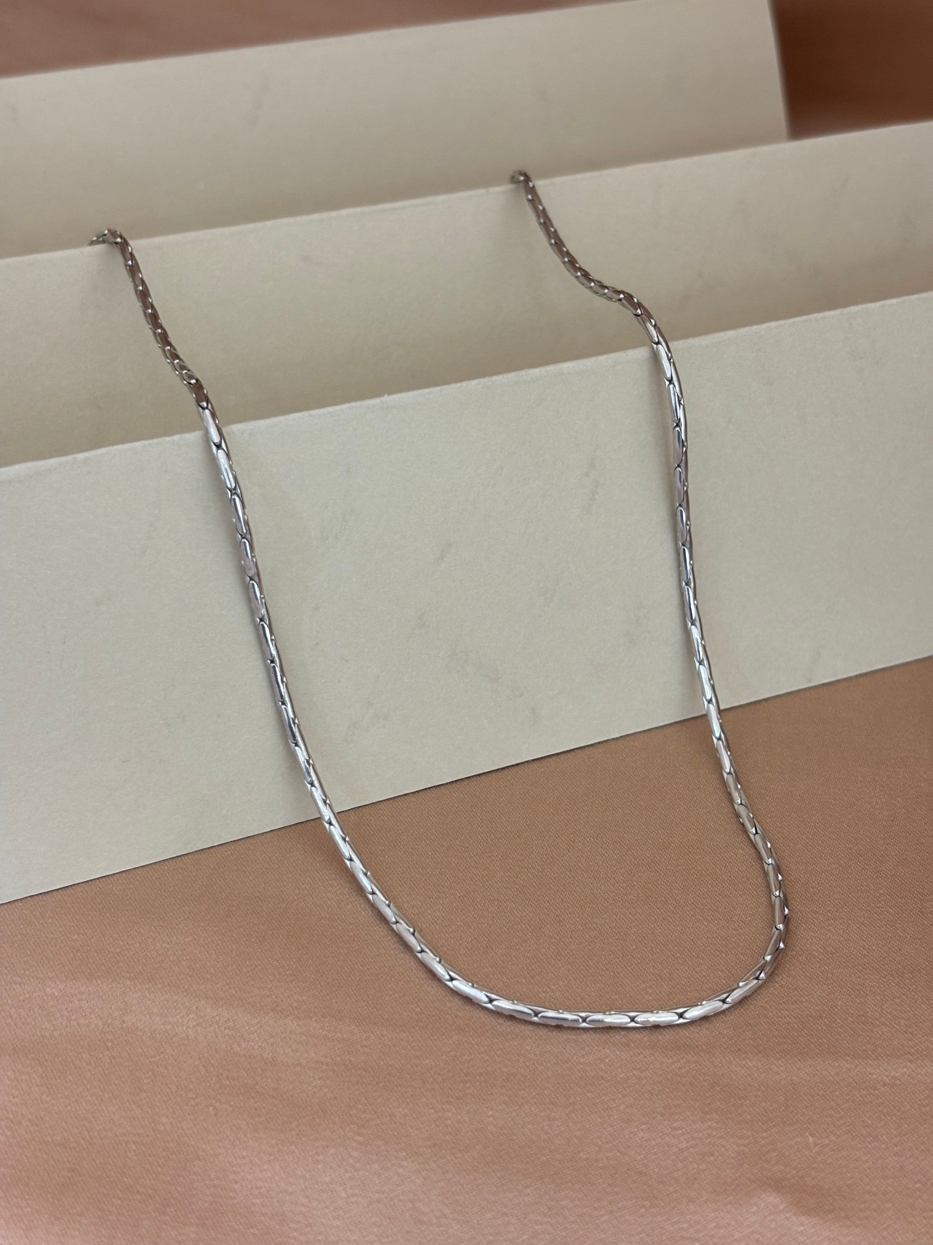 Contemporary Silver Bar-Link Specialty Chain