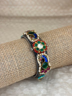 Twin Peacock Meenakari Kada