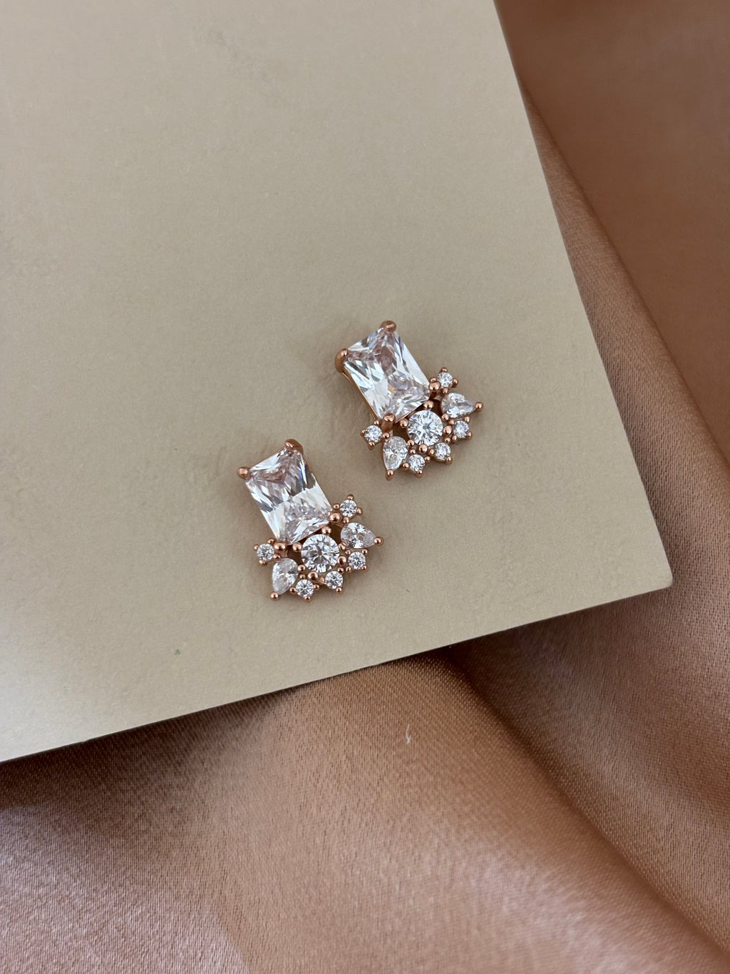 Radiant Baguette & Marquise Cluster Studs