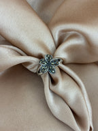 Marcasite Petal Flower Ring in Sterling Silver