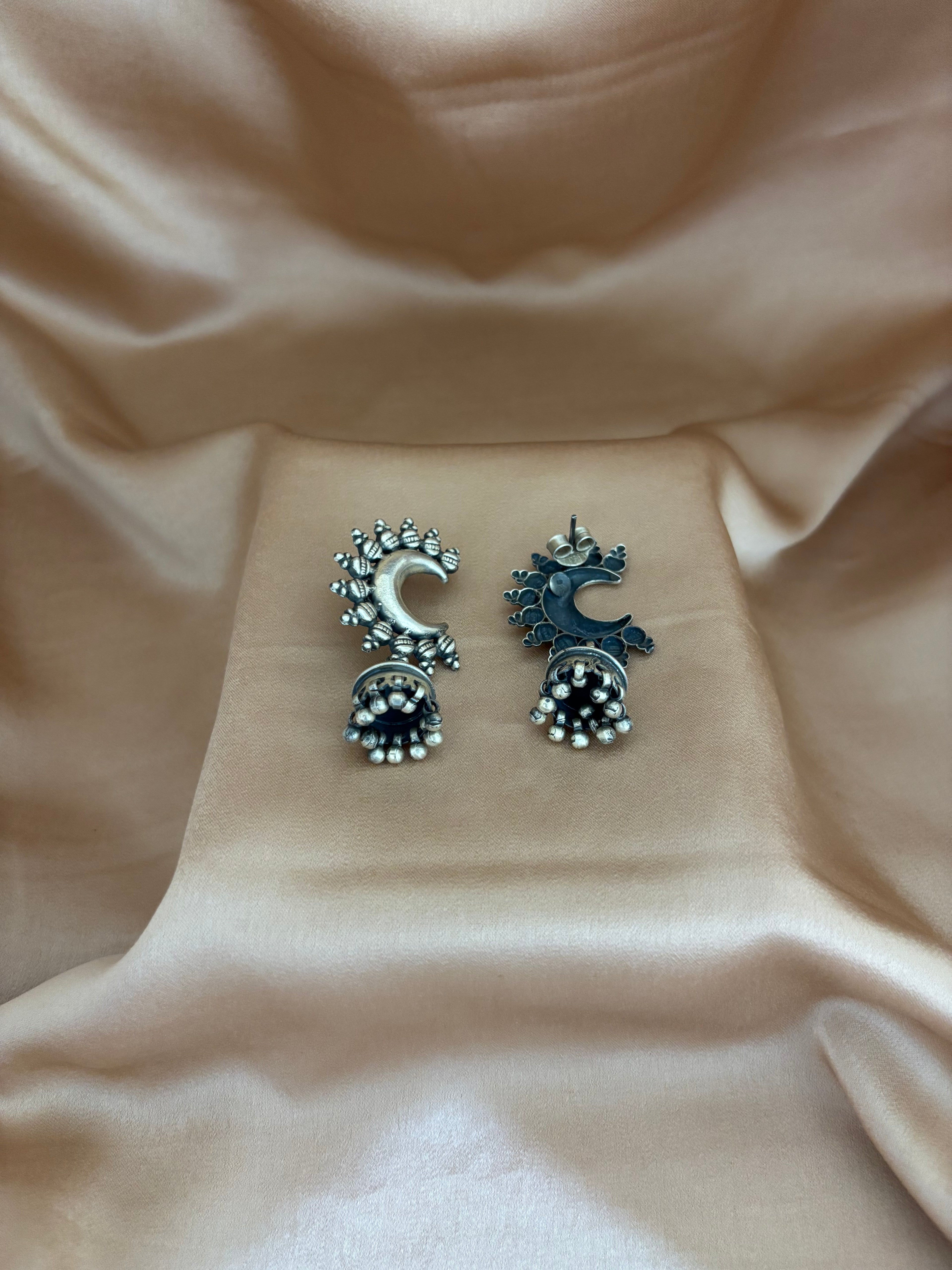 Oxidized Chandbali Jhumkas