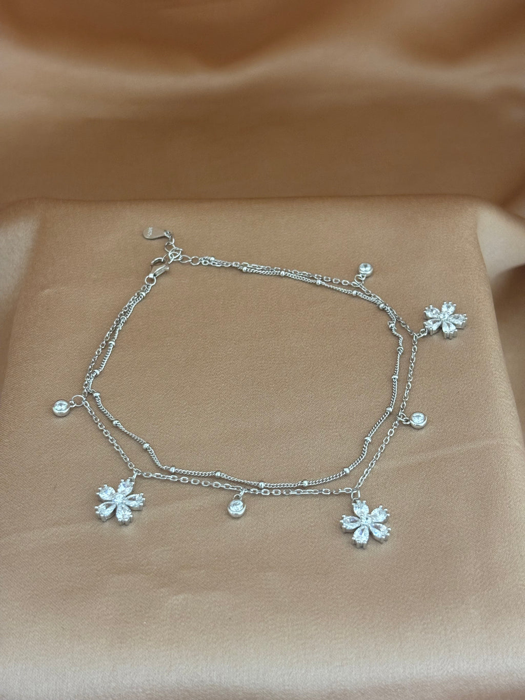 Celestial Bloom Double-Layer Anklet