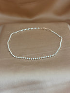 Sparkling Diamond-Cut Silver Bead Anklet