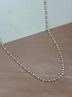 Rose Gold and Silver Textured Moon-Cut Bead Chain