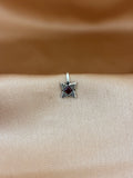 Crimson Star Geometric Silver Nose Pin