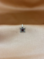 Crimson Star Geometric Silver Nose Pin
