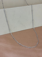 Minimalist Silver Station Bead Cable Chain