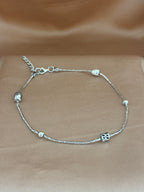 Artisan Bead & Textured Link Anklet