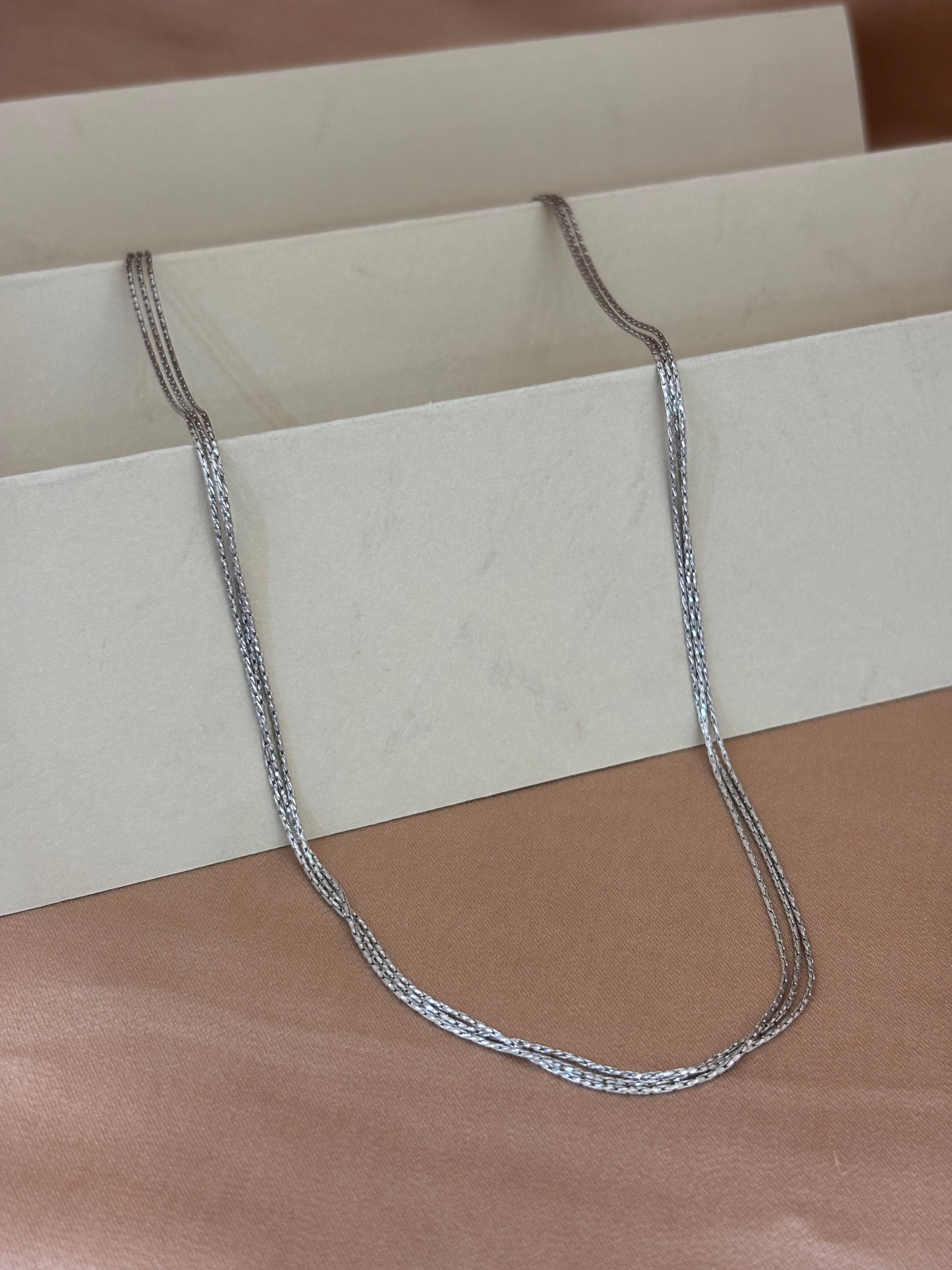 Multi-Strand Silver Delicate Layered Chain