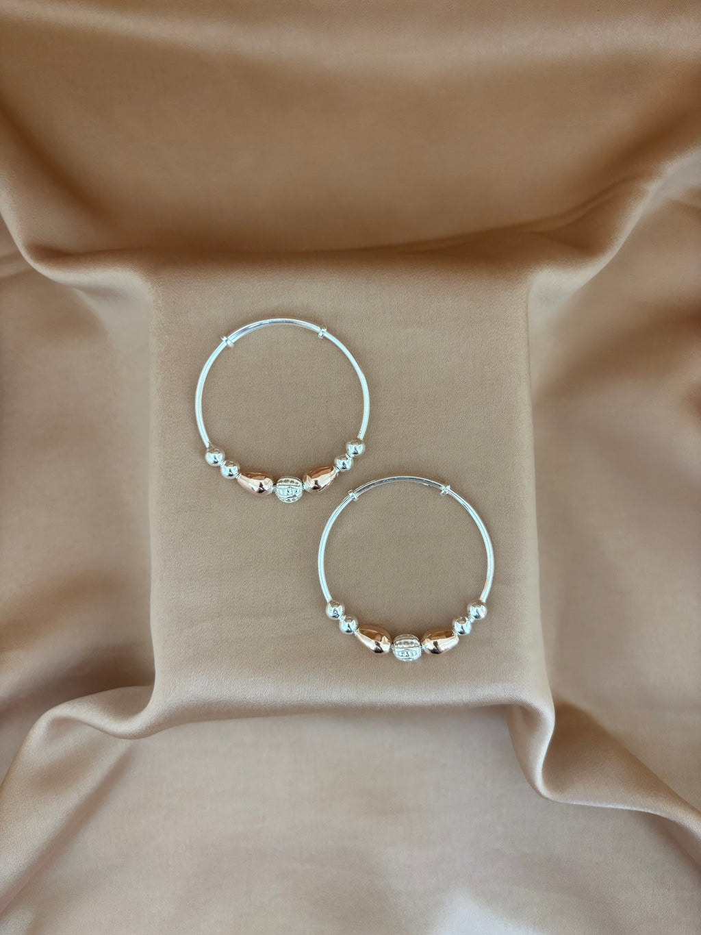 Dual-Tone Rose Gold Bead Kadli
