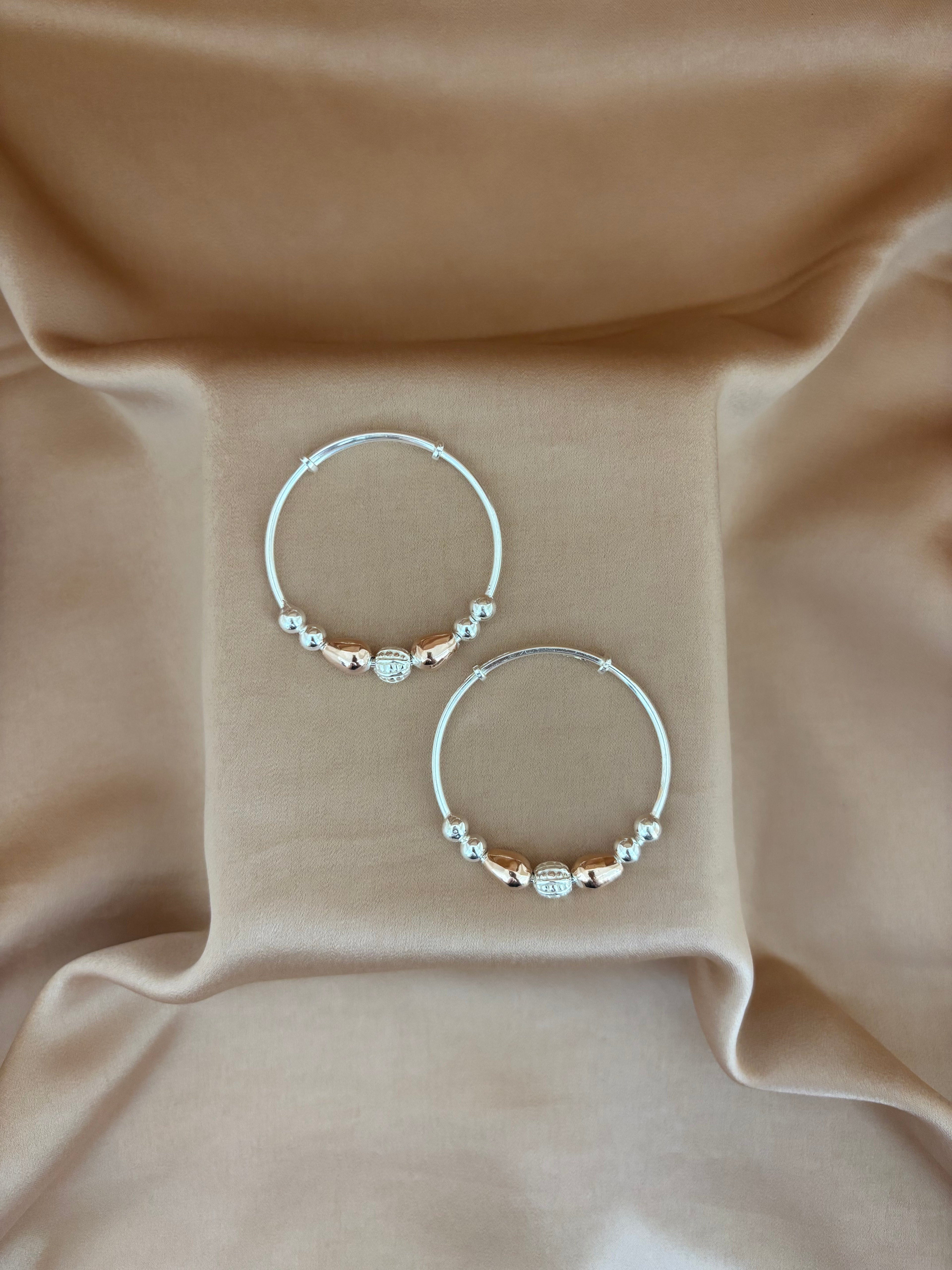 Dual-Tone Rose Gold Bead Kadli