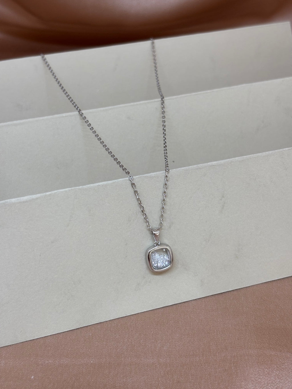 Sparkling Cushion Halo Pendant