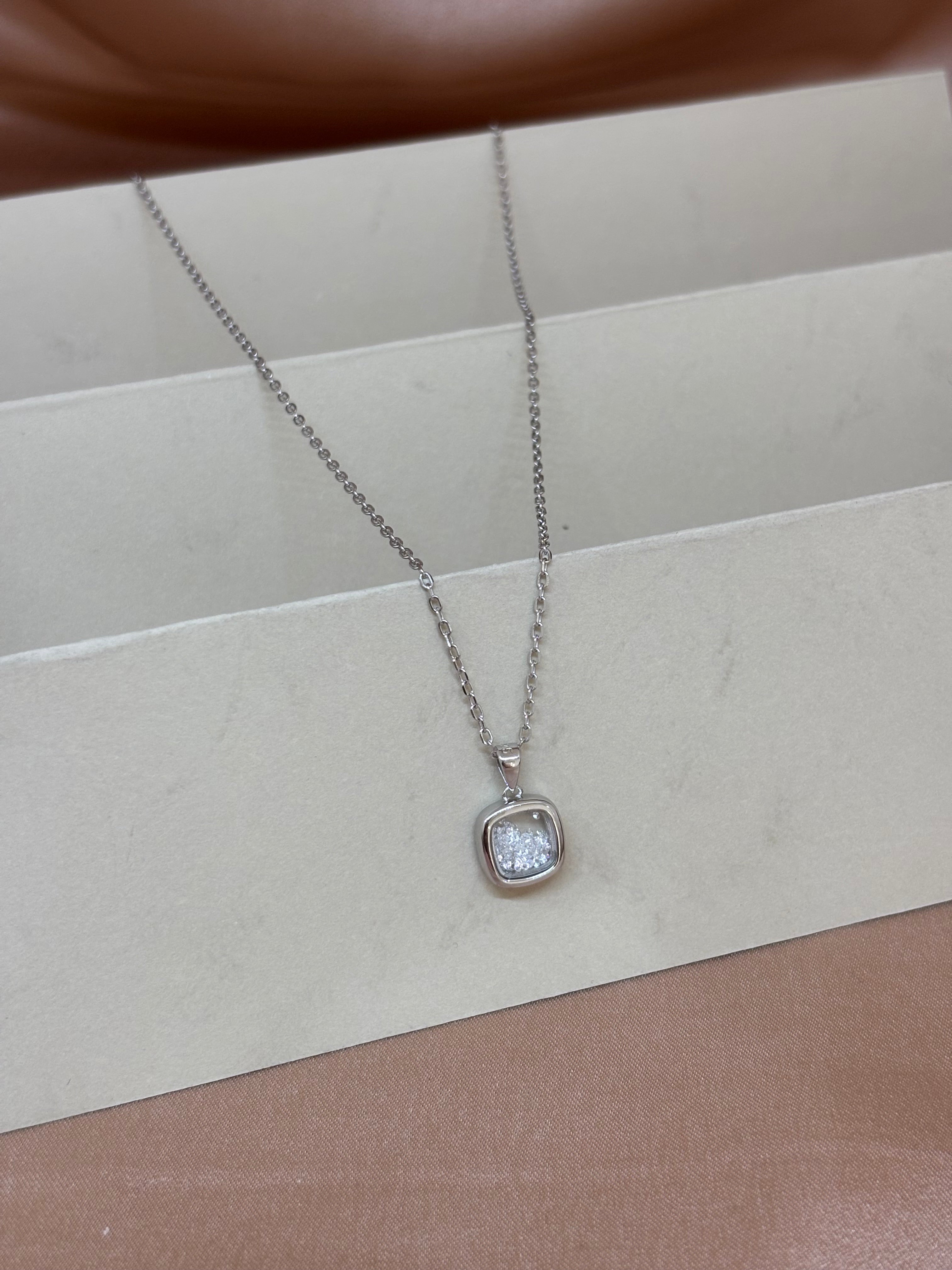Sparkling Cushion Halo Pendant