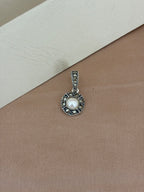 Antique-Style Marcasite and Pearl Pendant Set