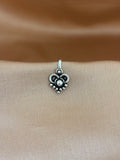 Vintage Heart Oxidized Silver Nose Pin