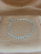 Multi-Strand Etched Silver Link Anklet