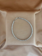 Intricate Braided Silver Herringbone Anklet