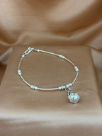 Ornate Globe Drop Anklet