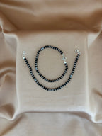 Classic Black Bead Silver Nazariya Set