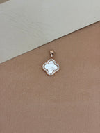 Rose Gold Clover Mother of Pearl & Zirconia Pendant Set