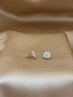 Petite Pave Sunburst Stud Earrings