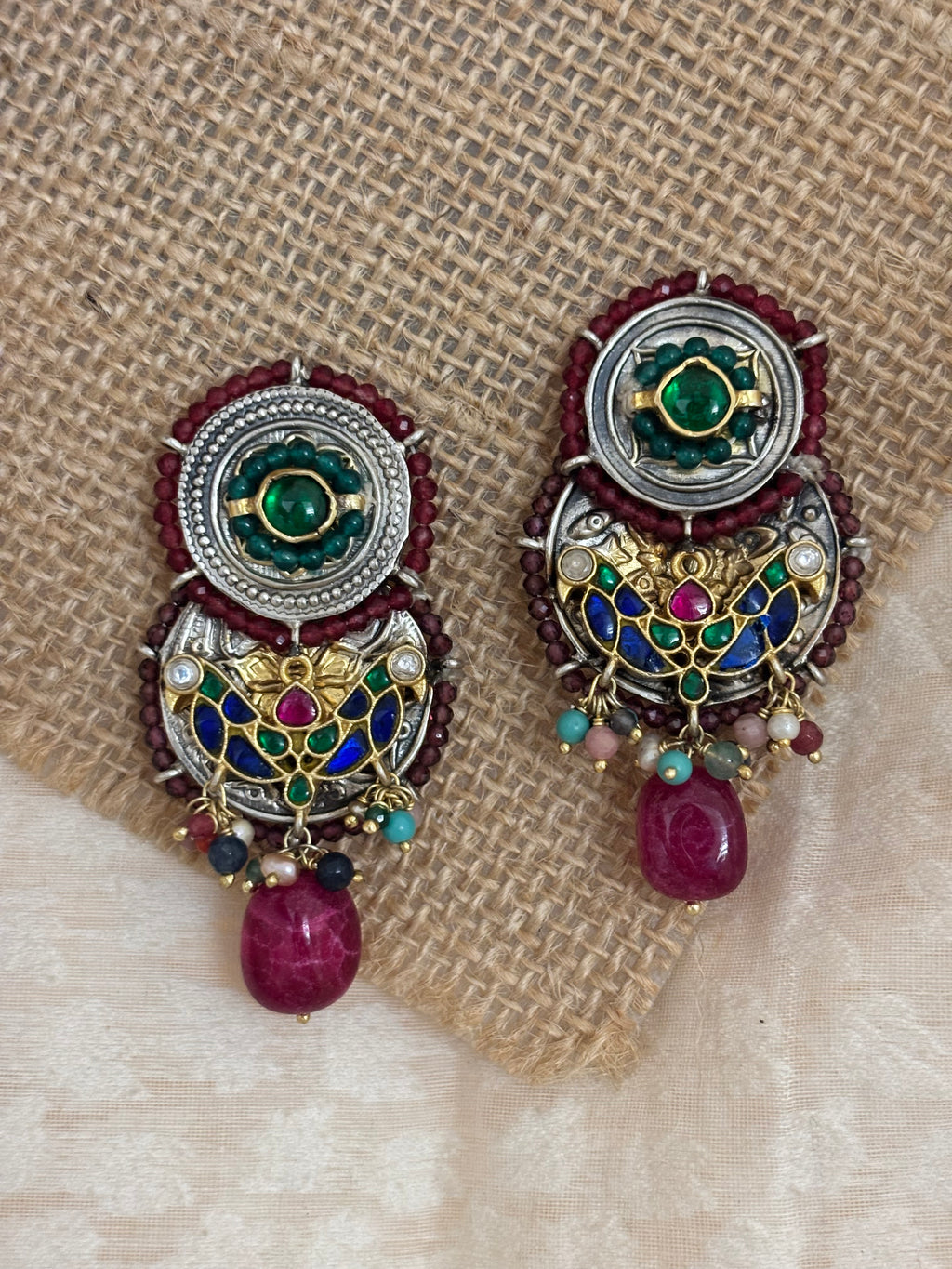 Royal Emerald & Butterfly Filigree Earrings
