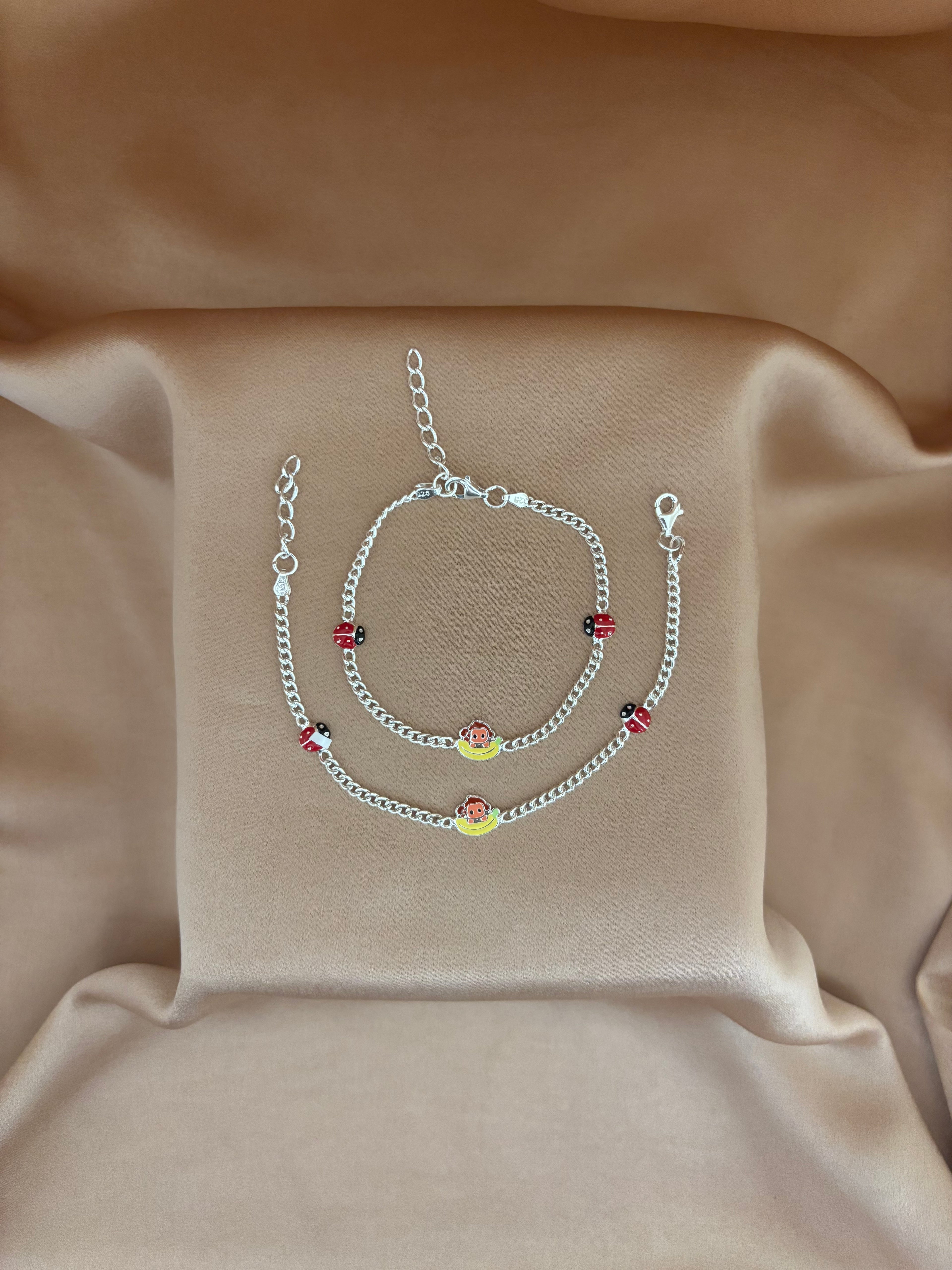 Jungle Jamboree Enamel Silver Payal