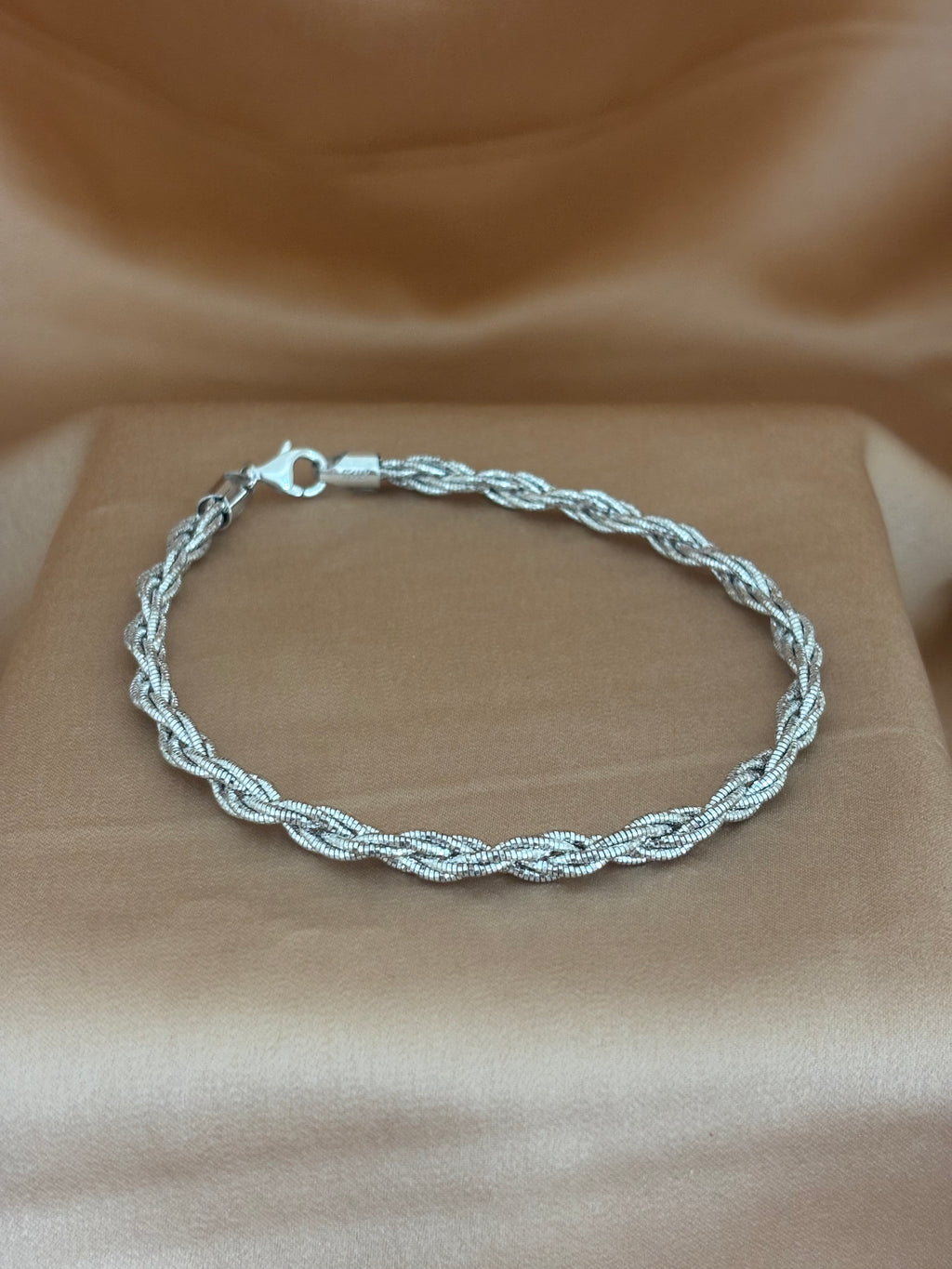 Sterling Silver Twisted Rope Anklet
