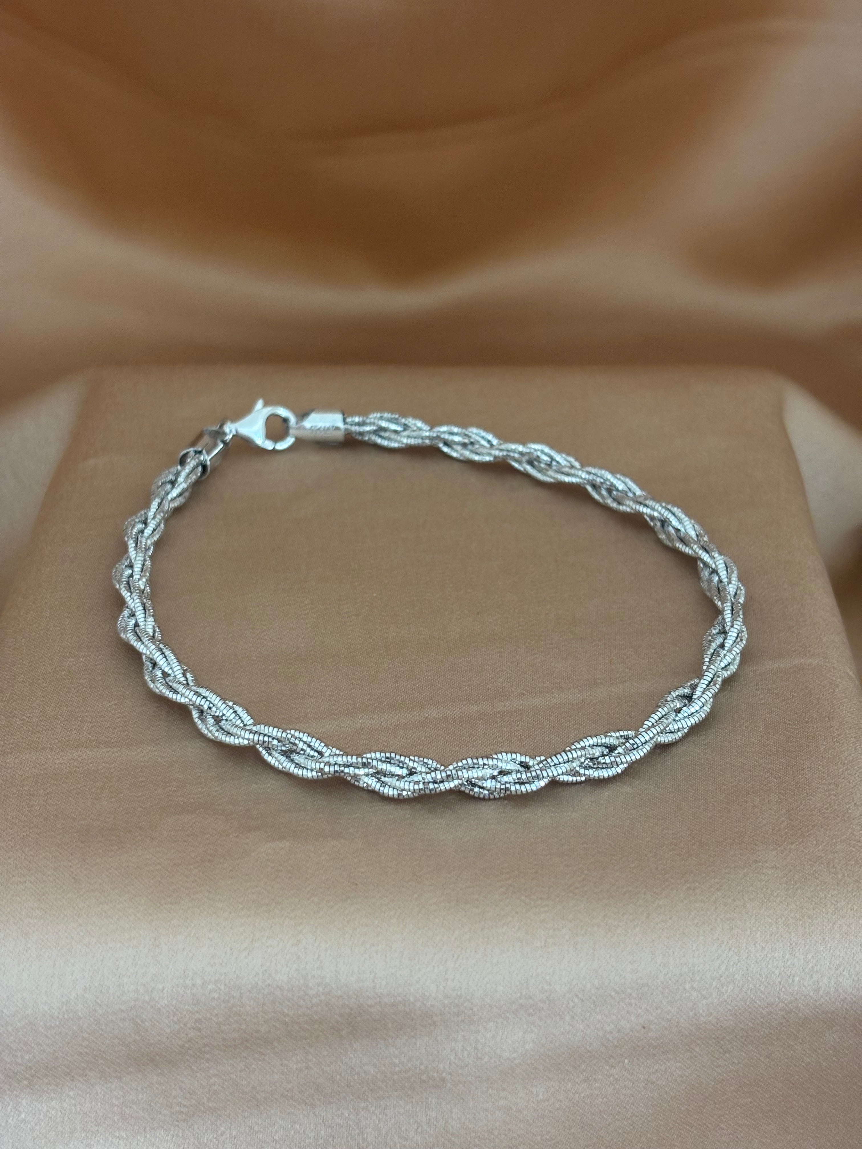 Sterling Silver Twisted Rope Anklet