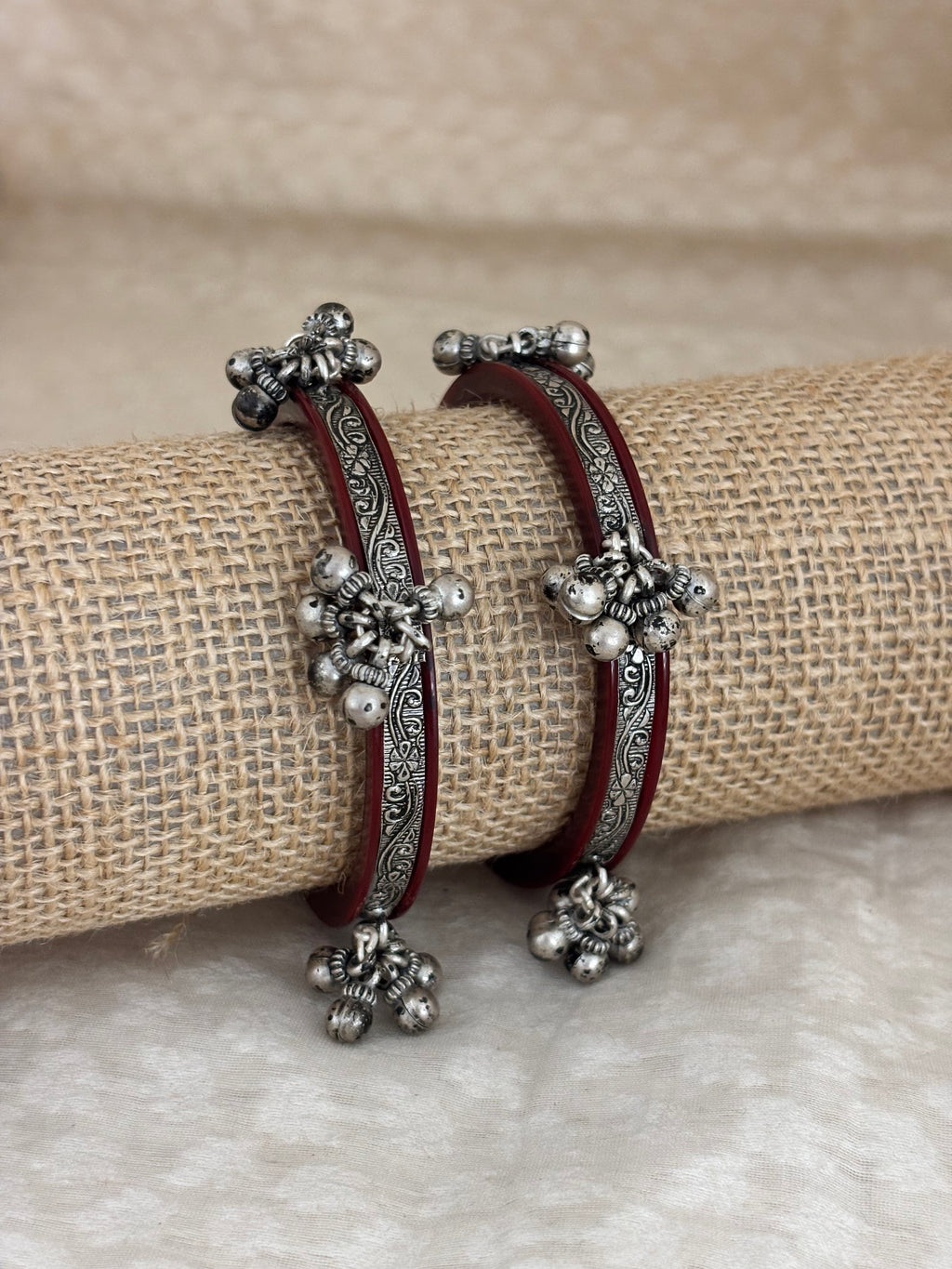 Oxidized Silver Ghungroo Bangle