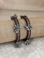 Oxidized Silver Ghungroo Bangle