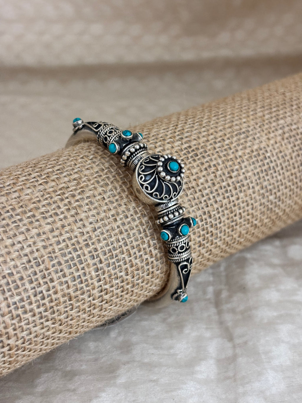 Tribal Turquoise Inlay Kada