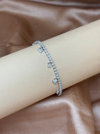Crystal Heart Charm Tennis Bracelet
